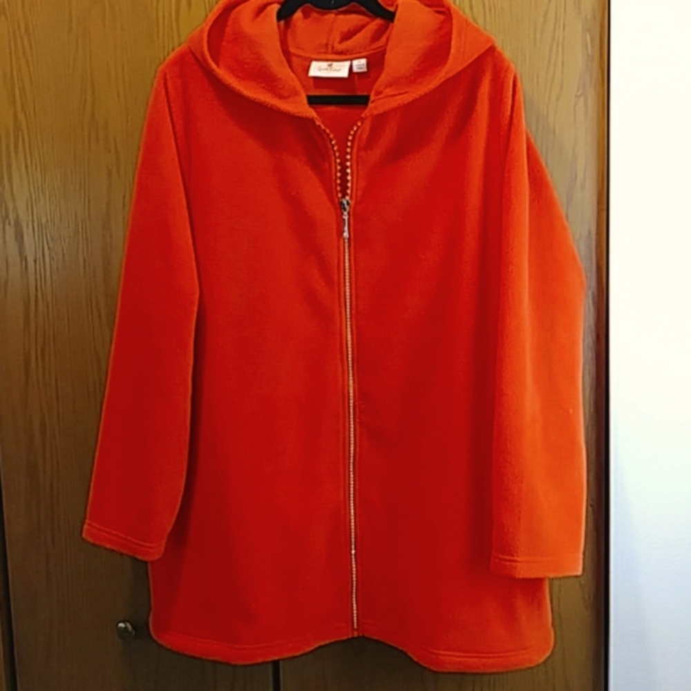 Quacker Factory fleece Embellished zip hoodie